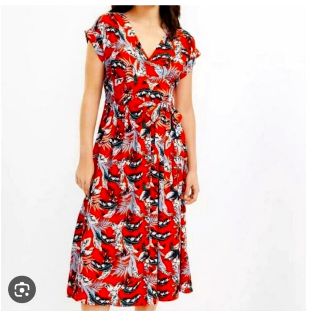 Loft Floral Midi Dress